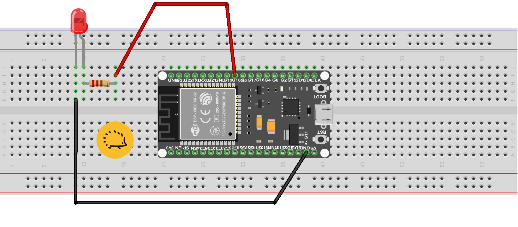 scheme di montaggio su: come collegare un LED esterno ad ESP32