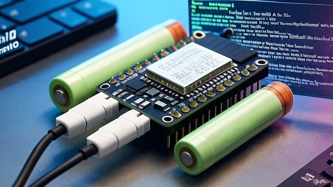 esp32 alimentato con batterie ricaricabili