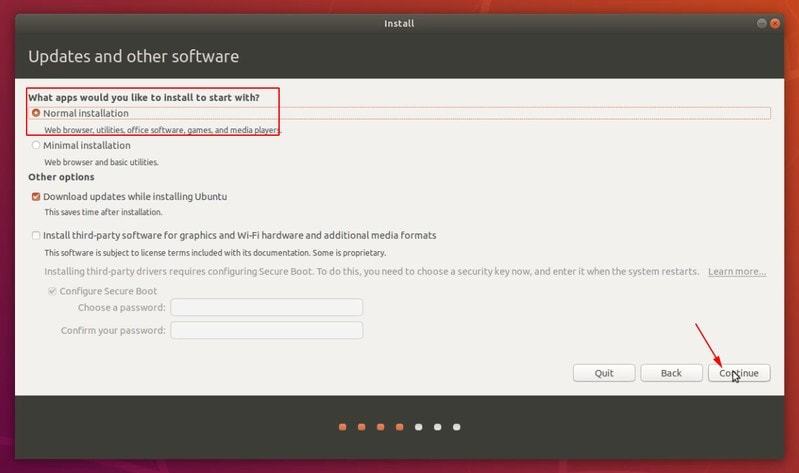 installare ubuntu - scaricare gli aggiornamenti