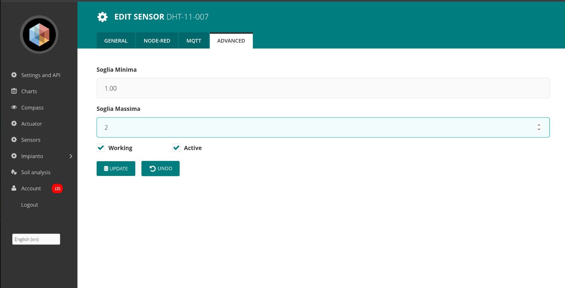 Console di gestione sensori DHT11 Kaspian