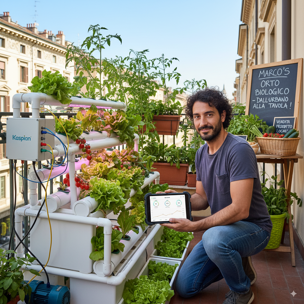 Impianto idroponico gestito con Kaspian